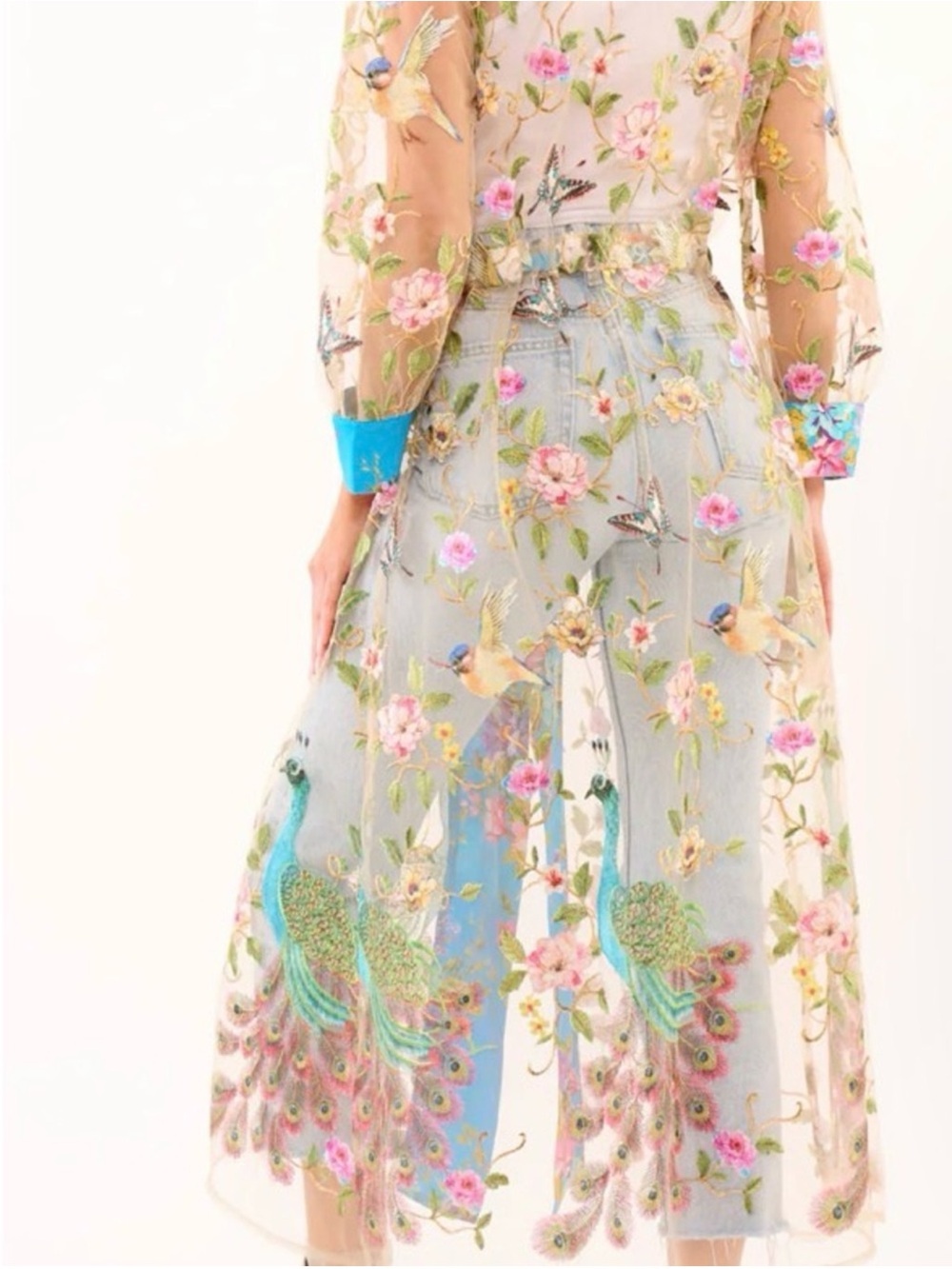 Aratta Garden of Eden Embroidered Mesh Kimono, NWT, $269 MSRP - Picture 14 of 15